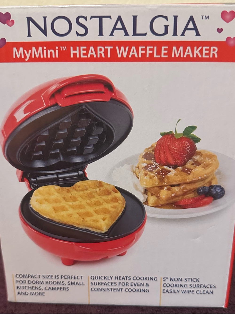 Nostalgia MyMini Personal Electric Waffle Maker French Toast Quesadilla